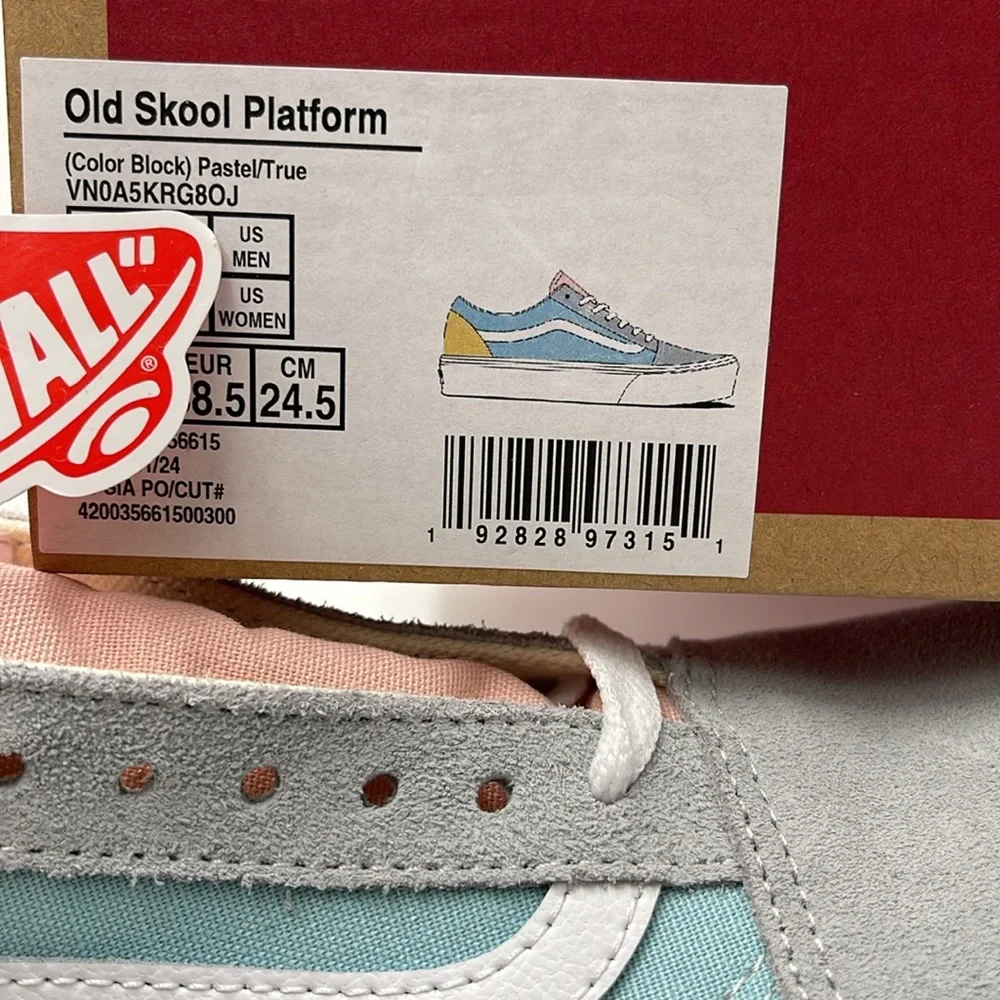 Vans WMNS Old Skool Platform (Color Block) Pastel/True VN0A5KRG80J Platforms
